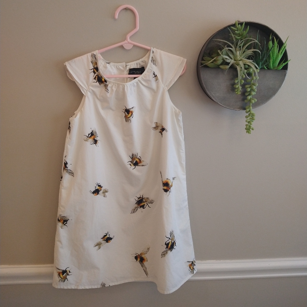Victoria Beckham white dress with bee print